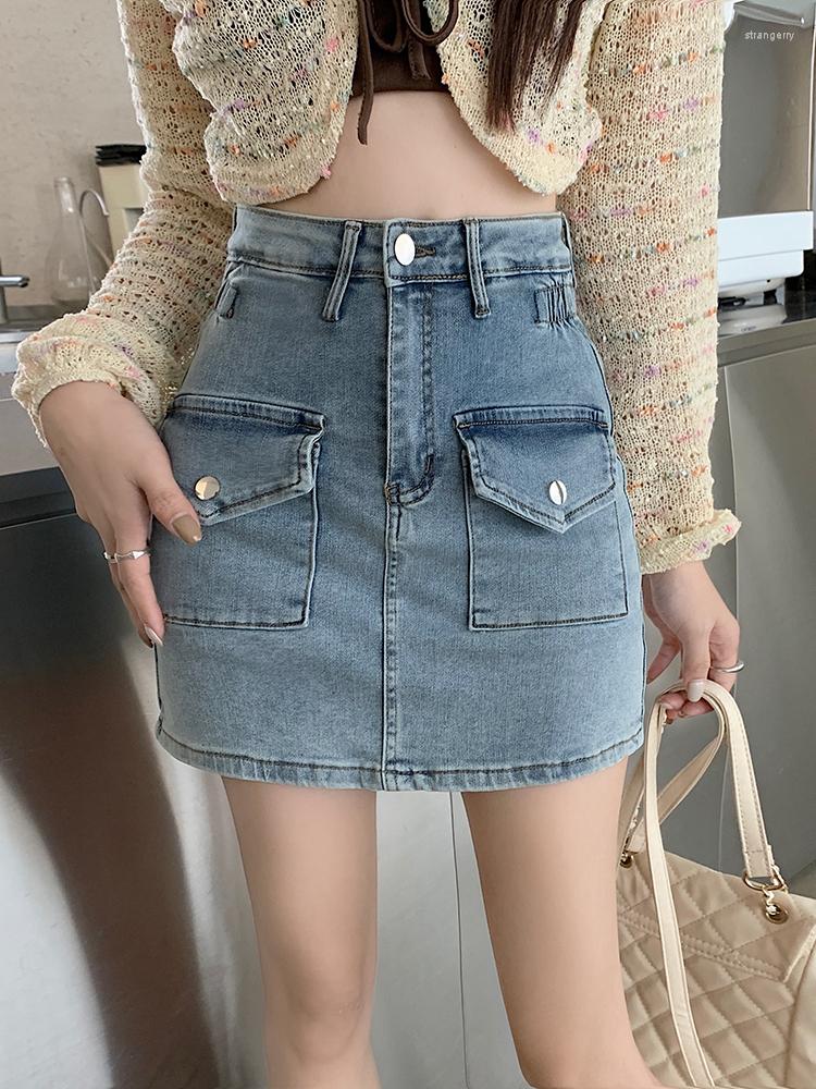 Skirts LY VAREY LIN Spring Summer Mini Denim Women Fashion High Waist Pockets Short Skirt Lady Casual Slim A-line, Blue
Skirts LY VAREY LIN Spring Summer Mini Denim Women Fashion High Waist Pockets Short Skirt Lady Casual Slim A-line, Blue