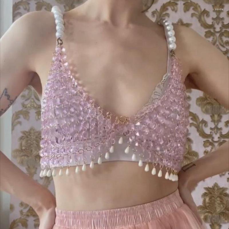 Women's Tanks Women Crystal Pearl Tassel Chest Chain Crop Top Sexy Hollow See Through Backless Halter Tank Rave Party Festival Camisole, Pink
Women's Tanks Women Crystal Pearl Tassel Chest Chain Crop Top Sexy Hollow See Through Backless Halter Tank Rave Party Festival Camisole, Pink
