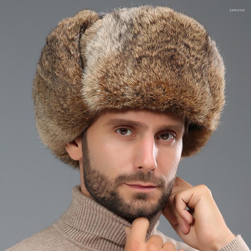 Berets Fur Cap Mens Women Unisex Warm Trapper Earflap Winter Flaps Ski Hat Bomber Hats Russian Genuine, Khaki
Berets Fur Cap Mens Women Unisex Warm Trapper Earflap Winter Flaps Ski Hat Bomber Hats Russian Genuine, Khaki