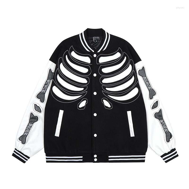 Men's Jackets Hip Hop Baseball Bomber Jacket Streetwear Embroidery Skull Skeleton Bone Leather Patchwork Punk Gothic Coats Harajuku, Brown
Men's Jackets Hip Hop Baseball Bomber Jacket Streetwear Embroidery Skull Skeleton Bone Leather Patchwork Punk Gothic Coats Harajuku, Brown