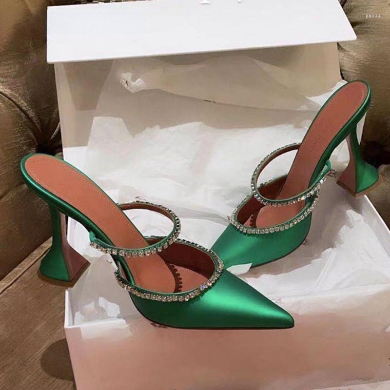 Slippers 2023 Rhinestones Satin Women Pumps Elegant Pointed Toe High Heels Lady Mules Sildes Summer Fashion Party Prom Shoes, Black
Slippers 2023 Rhinestones Satin Women Pumps Elegant Pointed Toe High Heels Lady Mules Sildes Summer Fashion Party Prom Shoes, Black