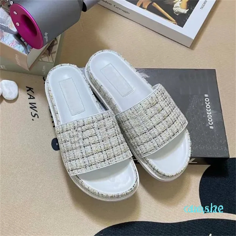 Designer Sandals platform high quality Stylish Metal Decor Classic Plaid Fashion Classics Sandal Womens Slipper shoes, #6
Designer Sandals platform high quality Stylish Metal Decor Classic Plaid Fashion Classics Sandal Womens Slipper shoes, #6