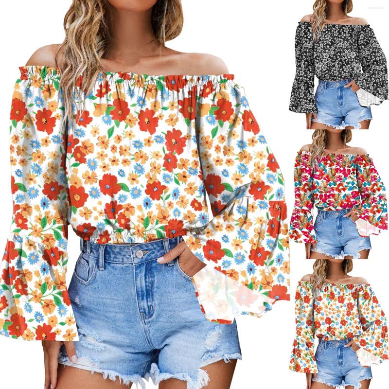 Women's Blouses Off The Shouler Crop Tops Women's Elegant Shirts Long Bell Sleeve Feminine Camisas Blusas, Black
Women's Blouses Off The Shouler Crop Tops Women's Elegant Shirts Long Bell Sleeve Feminine Camisas Blusas, Black