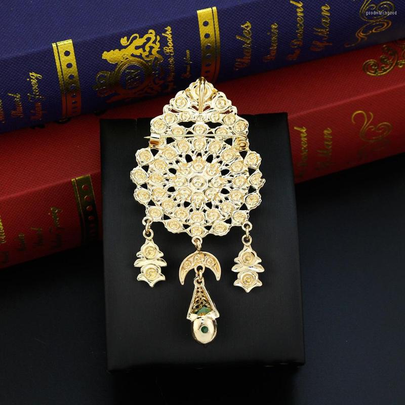 Brooches Neovisson Fashion Style Gold Color Morocco Round Flower Brooch Caftan Jewelry For Women Crystal Arabic Moon Pendant
Brooches Neovisson Fashion Style Gold Color Morocco Round Flower Brooch Caftan Jewelry For Women Crystal Arabic Moon Pendant
