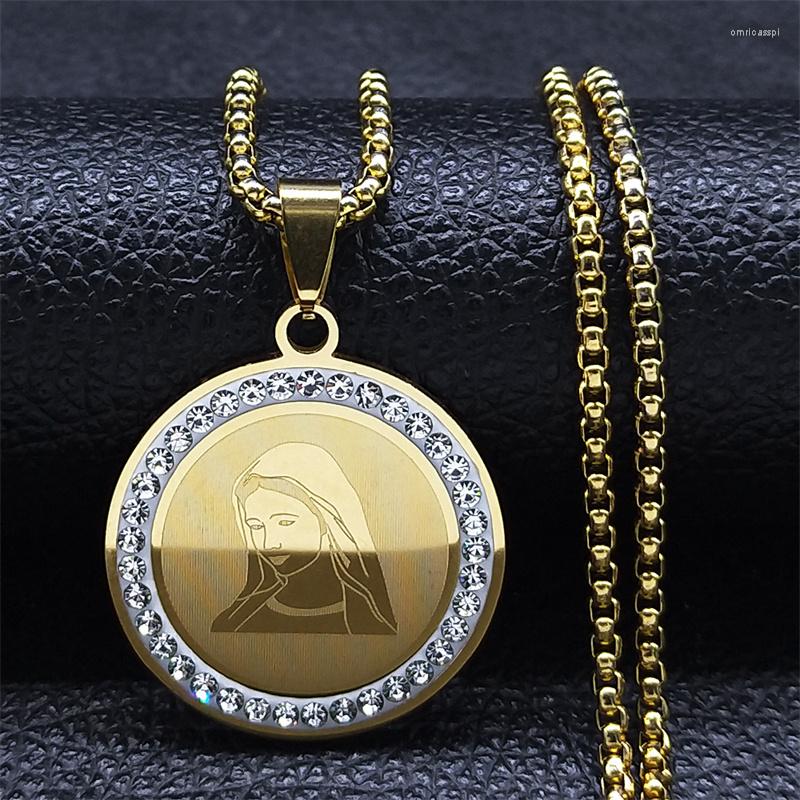 Pendant Necklaces Religious Virgin Mary Amulet Necklace Stainless Steel Christian Prayer Medal Our Lady For Women Collar Jewelry
Pendant Necklaces Religious Virgin Mary Amulet Necklace Stainless Steel Christian Prayer Medal Our Lady For Women Collar Jewelry