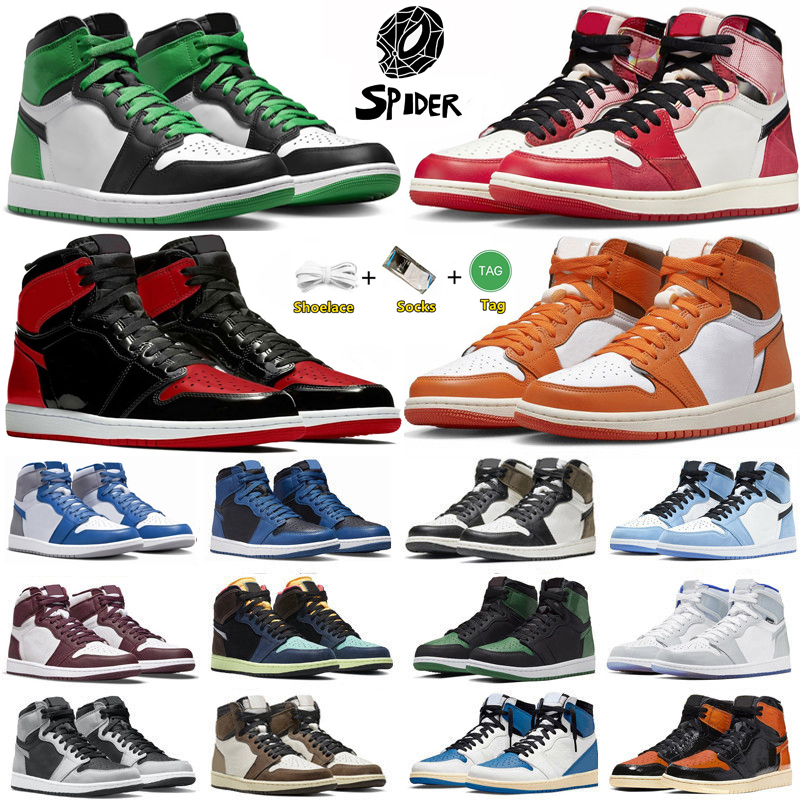 Jumpman 1 Spider-Verse 1s Mens Basketball Shoes Spider Verse Bred Patent Lost Found Starfish True Blue Dark Mocha Lucky Green Men Women Trainers Sports Sneakers, Color#32
Jumpman 1 Spider-Verse 1s Mens Basketball Shoes Spider Verse Bred Patent Lost Found Starfish True Blue Dark Mocha Lucky Green Men Women Trainers Sports Sneakers, Color#32