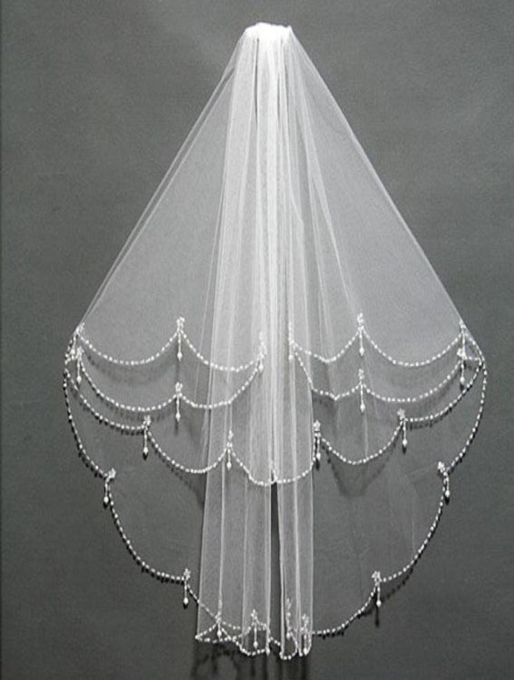 Fabulous 2019 New Arrival Bridal Veils Two Layers Beading Crystals Pearls Embellished Short Tulle For Brides Top Quality with Comb8399358, White
Fabulous 2019 New Arrival Bridal Veils Two Layers Beading Crystals Pearls Embellished Short Tulle For Brides Top Quality with Comb8399358, White
