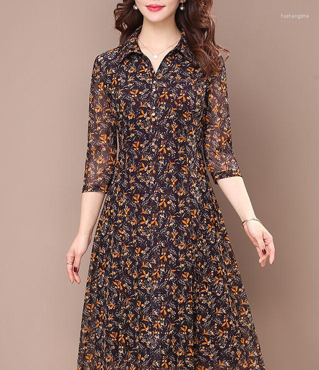 Casual Dresses Long Sleeve Dress Women Floral Print Elegant Turndown Collar Summer Female Clothing Slim All-match Button Midi Robe, A-polyester
Casual Dresses Long Sleeve Dress Women Floral Print Elegant Turndown Collar Summer Female Clothing Slim All-match Button Midi Robe, A-polyester