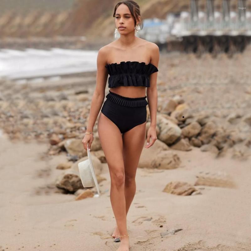 Women' Swimwear Female Retro Strapless Holiday Beachwear Black Designer Bathing Suit Vintage Sumemr Surf Wear
Women' Swimwear Female Retro Strapless Holiday Beachwear Black Designer Bathing Suit Vintage Sumemr Surf Wear