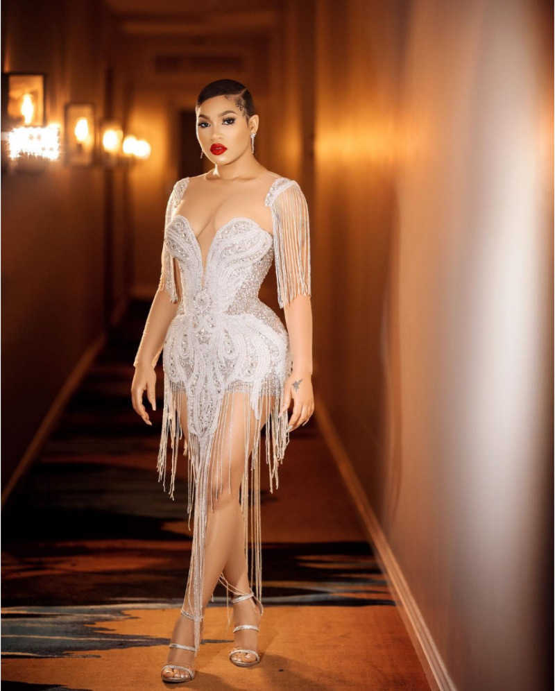 New Arrival Fashion Tube Top Rhinestone Tassel Casual Slim Fit Elegant Gown Sleeveless Ladies Temperament Evening Dress