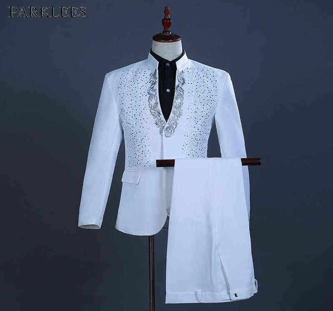 White Embroidered Diamond Suit Men Wedding Groom Tuxedo Suits Mens Stand Collar Prom Stage Costume Mens Suits with Pants Ternos 215272478, Purple
White Embroidered Diamond Suit Men Wedding Groom Tuxedo Suits Mens Stand Collar Prom Stage Costume Mens Suits with Pants Ternos 215272478, Purple
