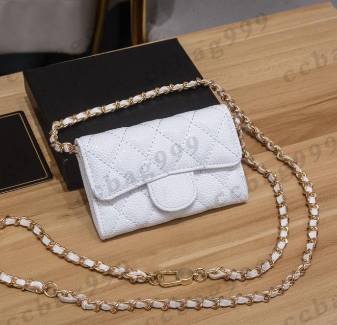 2022 Mini Coins Purses With Chain Crossbody Bags Cowhide Flap Designer Wallets Classic Quilted Womens Small Card Holder Waist Bag 8172159, White
2022 Mini Coins Purses With Chain Crossbody Bags Cowhide Flap Designer Wallets Classic Quilted Womens Small Card Holder Waist Bag 8172159, White