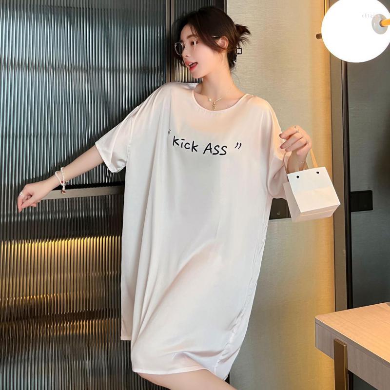 Women's Sleepwear Loose Nightdress Satin Silk Nightgown Women Sleep Dress Intimate Lingerie Casual Home Dressing Gown Soft Nightwear, Style 1
Women's Sleepwear Loose Nightdress Satin Silk Nightgown Women Sleep Dress Intimate Lingerie Casual Home Dressing Gown Soft Nightwear, Style 1