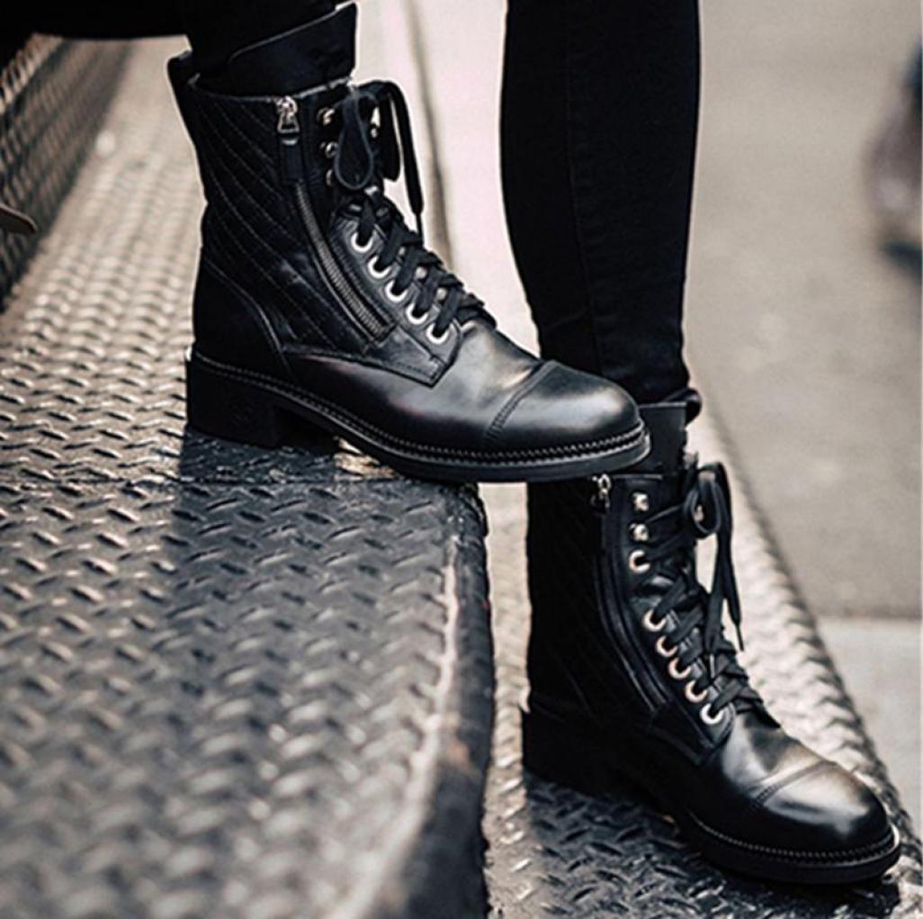 Boots Gneuine Leather Women Ankle Thick With Short Motorcycle Shoes Autumn Winter Combat For 415295342, Black
Boots Gneuine Leather Women Ankle Thick With Short Motorcycle Shoes Autumn Winter Combat For 415295342, Black