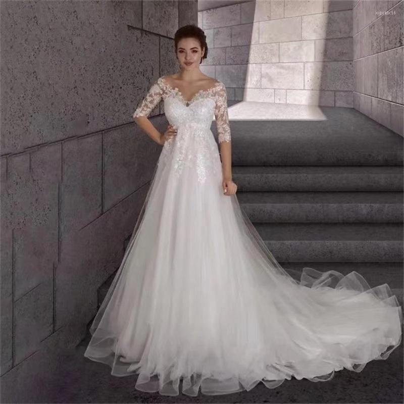 Wedding Dress High Waist Tulle Half Sleeves O-Neck Maternity Bride Gown Elegant Floor Length And Sweep Train For Pregnant Women, Pink
Wedding Dress High Waist Tulle Half Sleeves O-Neck Maternity Bride Gown Elegant Floor Length And Sweep Train For Pregnant Women, Pink