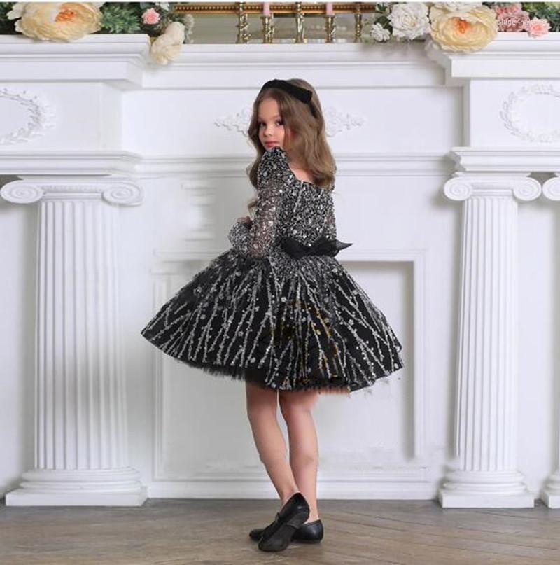 Girl Dresses Glitter Flower Girls Dress Layers Tulle Kid Long Sleeves Birthday Party Gown Christmas Year Gift With Big Bow, Black
Girl Dresses Glitter Flower Girls Dress Layers Tulle Kid Long Sleeves Birthday Party Gown Christmas Year Gift With Big Bow, Black