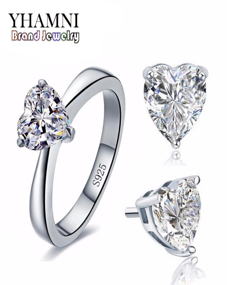 YHAMNI Original Bridal Wedding Jewelry Sets for Women Real 925 Sterling Silver Heart CZ Diamond Stud Earrings Ring Bridal Jewelry 7504752
YHAMNI Original Bridal Wedding Jewelry Sets for Women Real 925 Sterling Silver Heart CZ Diamond Stud Earrings Ring Bridal Jewelry 7504752