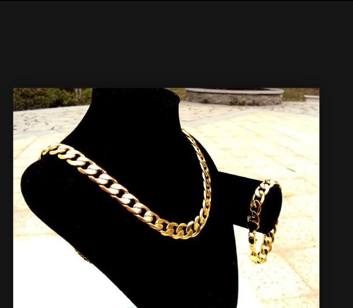 Whole fine 24k Stamp Real Yellow Solid Gold 236 Men039s Necklace Bracelet Set 12MM Curb Chain 600mm Jewelry mintmark lett5686722, Golden
Whole fine 24k Stamp Real Yellow Solid Gold 236 Men039s Necklace Bracelet Set 12MM Curb Chain 600mm Jewelry mintmark lett5686722, Golden