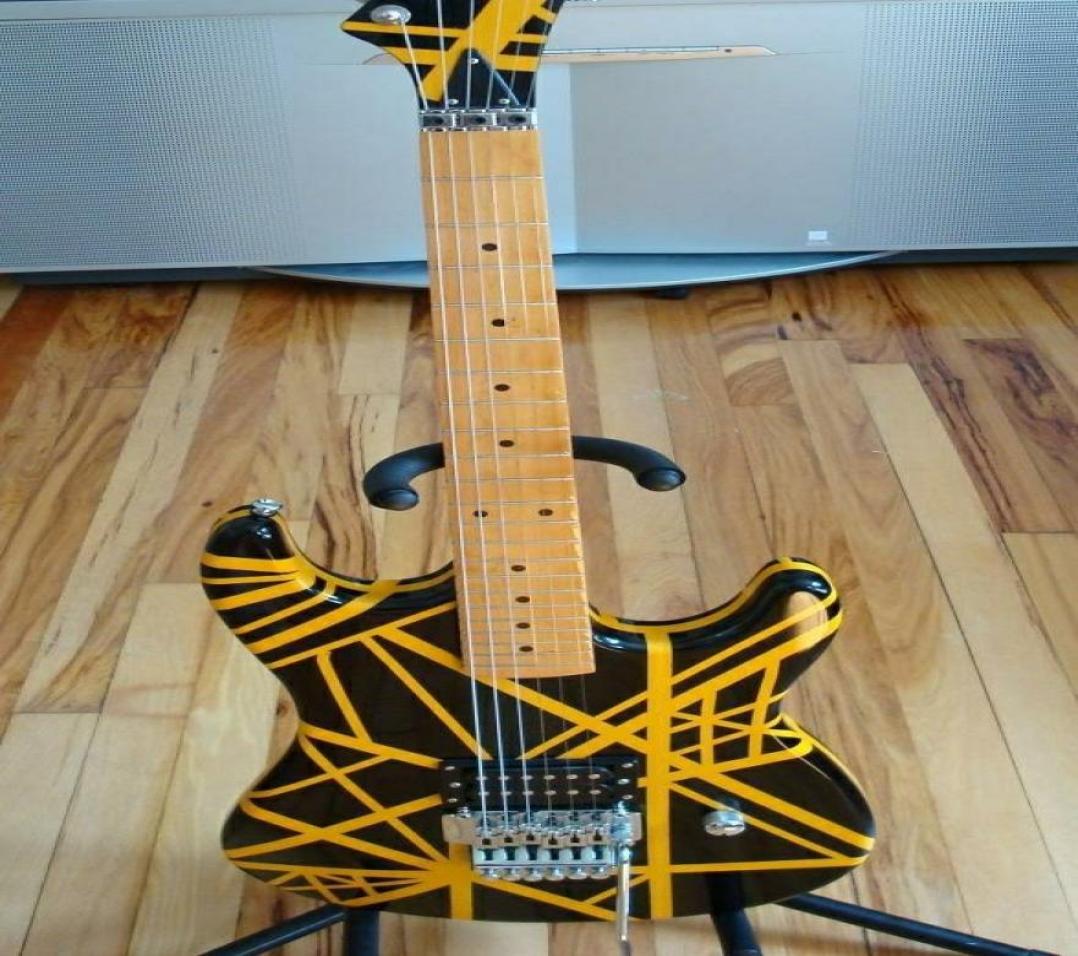 Rare Kra Gang Edward Van Halen 5150 Yellow Stripe Black Electric Guitar Floyd Rose Tremolo Bridge Maple Neck Fingerboard9659018
Rare Kra Gang Edward Van Halen 5150 Yellow Stripe Black Electric Guitar Floyd Rose Tremolo Bridge Maple Neck Fingerboard9659018