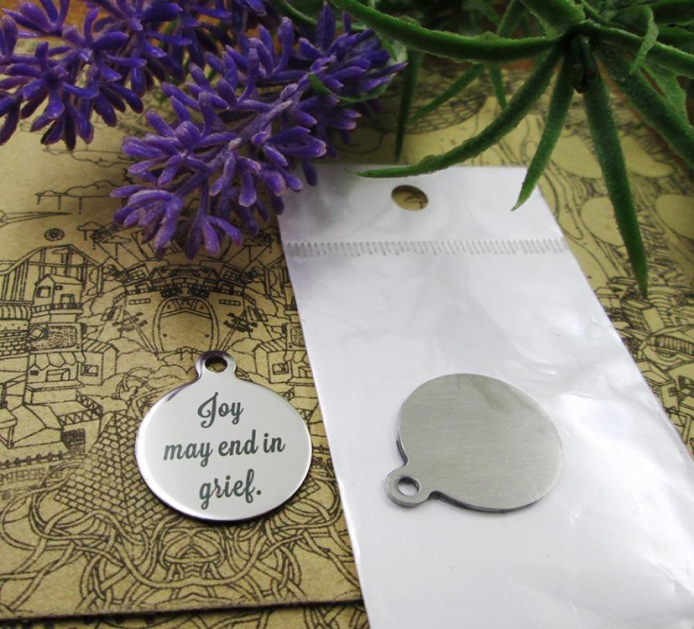 40pcsquotJoy may end in griefquotstainless steel charms more style for choosing DIY Charms pendants for necklace6786517
40pcsquotJoy may end in griefquotstainless steel charms more style for choosing DIY Charms pendants for necklace6786517