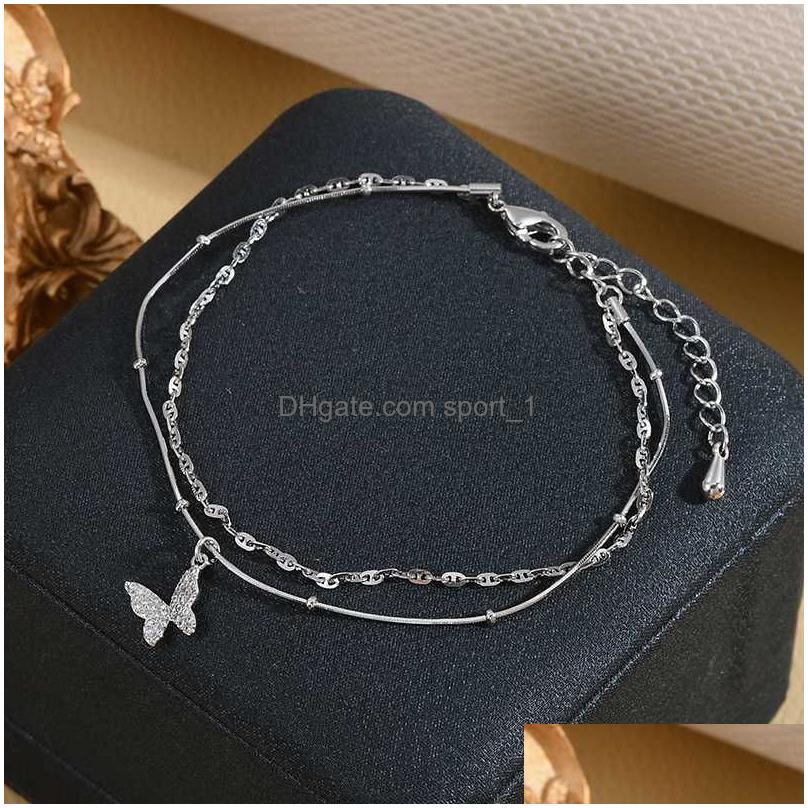 Chain Link Bracelets Arrival Double Layer Butterfly Bracelet For Women Girl Shiny Crystal Bangle Hand Elegant Fine Jewelry Birthday Dhxum
Chain Link Bracelets Arrival Double Layer Butterfly Bracelet For Women Girl Shiny Crystal Bangle Hand Elegant Fine Jewelry Birthday Dhxum