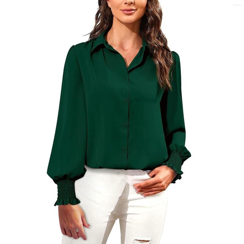 Women' Blouses OL Office Women Tops And Blouse Elegant Flare Long Sleeve Button Down Shirts Blusas Mujer 2023 Autumn Casual Chemise, Green
Women' Blouses OL Office Women Tops And Blouse Elegant Flare Long Sleeve Button Down Shirts Blusas Mujer 2023 Autumn Casual Chemise, Green