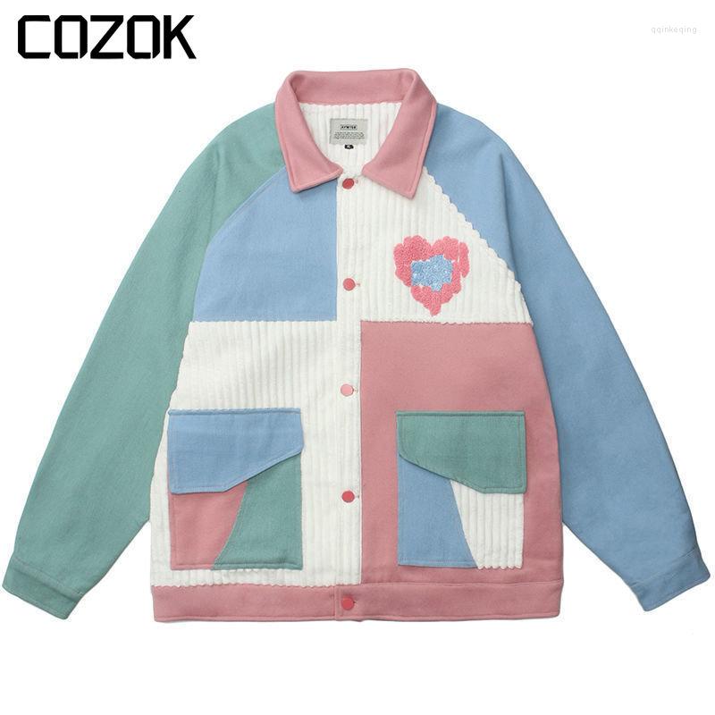 Men's Jackets Spring Vintage Corduroy Jakcet Men Japanese Harajuku Towel Embroidery Heart Jacket Patchwork Coat Hip Hop Loose Outwear Unisex, White
Men's Jackets Spring Vintage Corduroy Jakcet Men Japanese Harajuku Towel Embroidery Heart Jacket Patchwork Coat Hip Hop Loose Outwear Unisex, White