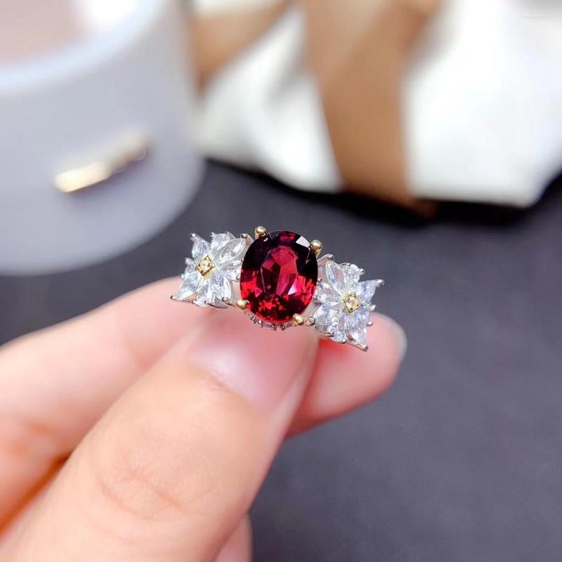 Cluster Rings Natural Garnet Ring 925 Sterling Silver Red Gemstone Mozambique Women's Jewellery Gift
Cluster Rings Natural Garnet Ring 925 Sterling Silver Red Gemstone Mozambique Women's Jewellery Gift