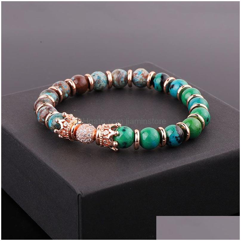 Beaded Strand Drop Design Natural Stone Agate Jade Beads Cz Pave Crown Charm Custom Elastic Bracelet Women Jewelry Gift Delivery Brac Dhsi9
Beaded Strand Drop Design Natural Stone Agate Jade Beads Cz Pave Crown Charm Custom Elastic Bracelet Women Jewelry Gift Delivery Brac Dhsi9