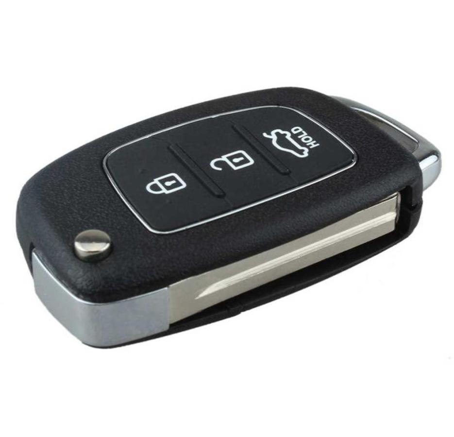 3Buttons Flip Key Shell for Car HYUNDAI ix45 Santa Fe Remote Key Case Fob6720863
