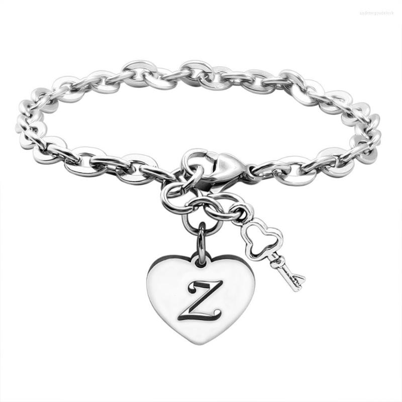 Charm Bracelets PolishedPlus Hollow A-Z 26 English Letter Bracelet The Key To Heart Name Chain Link Bangle For Women Girl Jewelry Gifts
Charm Bracelets PolishedPlus Hollow A-Z 26 English Letter Bracelet The Key To Heart Name Chain Link Bangle For Women Girl Jewelry Gifts