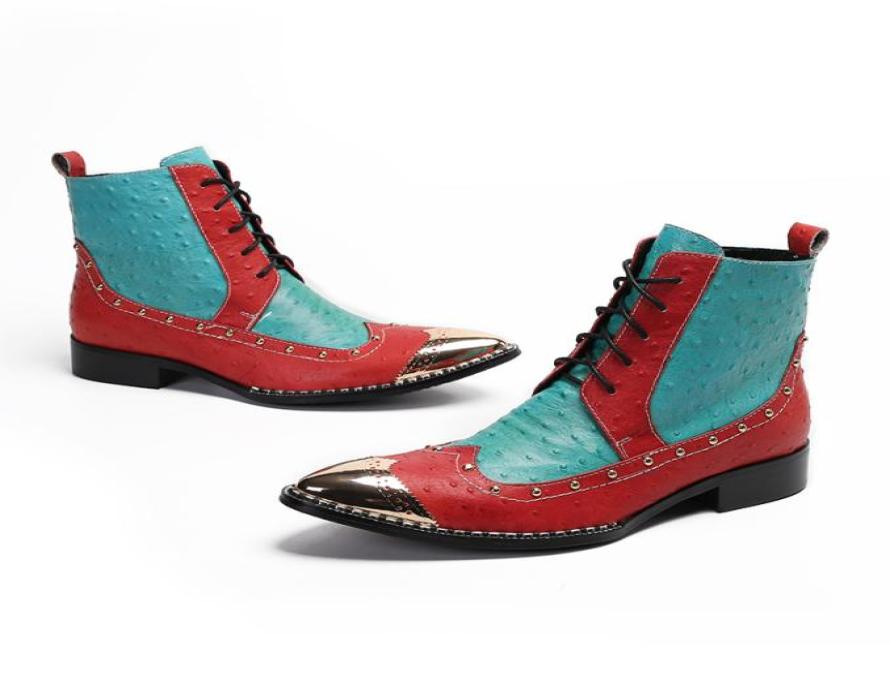 Men Genuine Leather Color Matching Ankle Boots Lace Up Rivets High Top Martin Boots Business Dress Boots Classic British Style9832533, Red
Men Genuine Leather Color Matching Ankle Boots Lace Up Rivets High Top Martin Boots Business Dress Boots Classic British Style9832533, Red