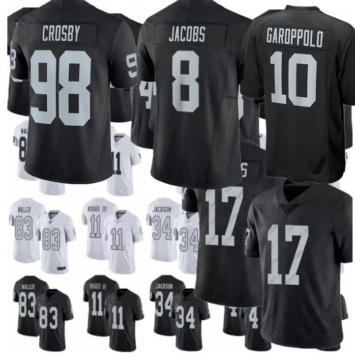 

17 Davante Adams Jersey 10 Jimmy Garoppolo 8 Josh Jacobs 34 Bo Jackson 98 Maxx Crosby 55 Chandler Jones 13 Hunter Renfrow 12 Ken Stabler 16 Jim Plunkett Football Jerseys, Color