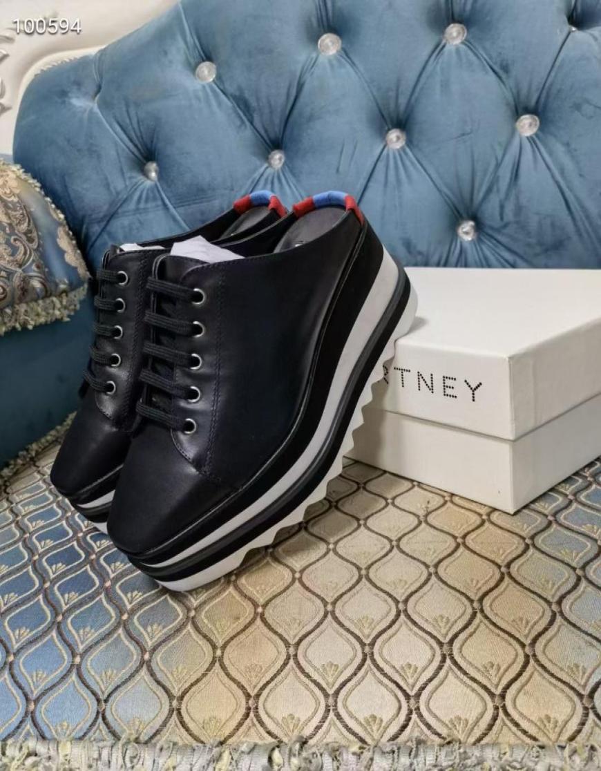 Black Leather Women Slipon Sandals Stella Mccartney Stripe Wedge Lady Platform Shoes3323582
Black Leather Women Slipon Sandals Stella Mccartney Stripe Wedge Lady Platform Shoes3323582