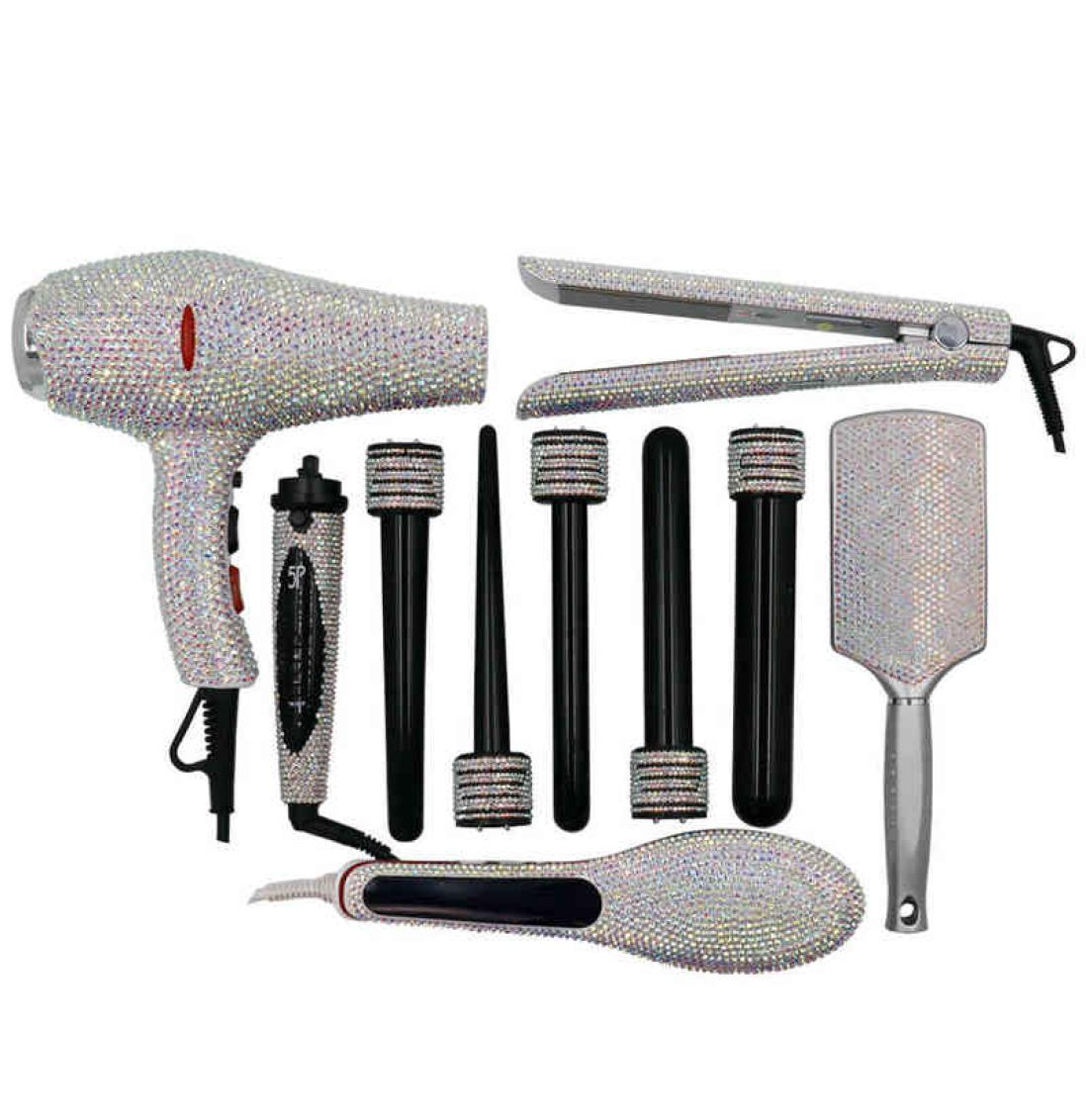 Professional Salon Tools Set Diamond Falt Iron Crystal Curling Wands Crystallized Glam Blow Dryer Hair Boutique AA2203166809271
Professional Salon Tools Set Diamond Falt Iron Crystal Curling Wands Crystallized Glam Blow Dryer Hair Boutique AA2203166809271