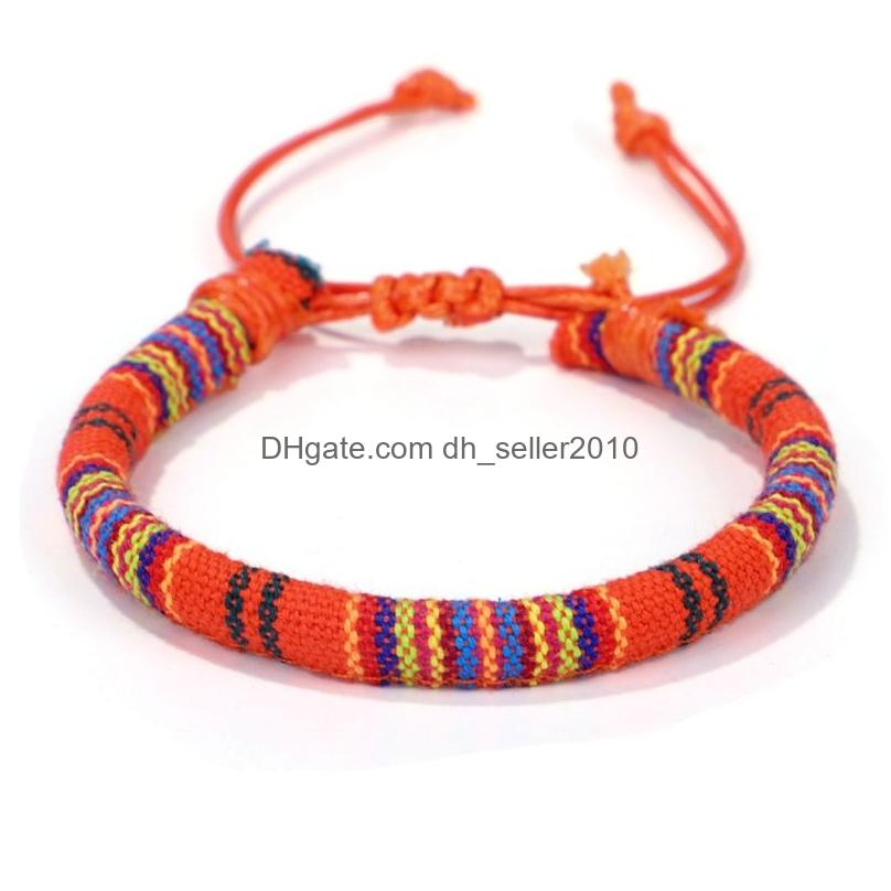Beaded Strand Ethnic Bracelet Colorf Cotton Rope Handwoven Irregar Geometric Flower Pattern Trendy Jewelry Drop Delivery Bracelets Dhqo7
Beaded Strand Ethnic Bracelet Colorf Cotton Rope Handwoven Irregar Geometric Flower Pattern Trendy Jewelry Drop Delivery Bracelets Dhqo7