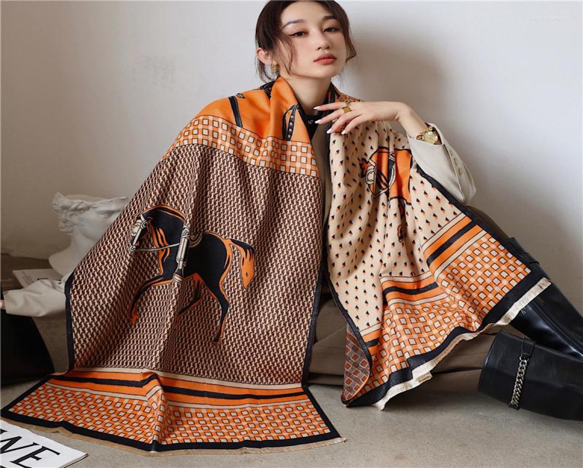 Scarves Fashion Winter Scarf Women Cashmere Warm Pashmina Foulard Lady Luxury Horse Thick Soft Bufanda Shawls Wraps 20226512384
Scarves Fashion Winter Scarf Women Cashmere Warm Pashmina Foulard Lady Luxury Horse Thick Soft Bufanda Shawls Wraps 20226512384