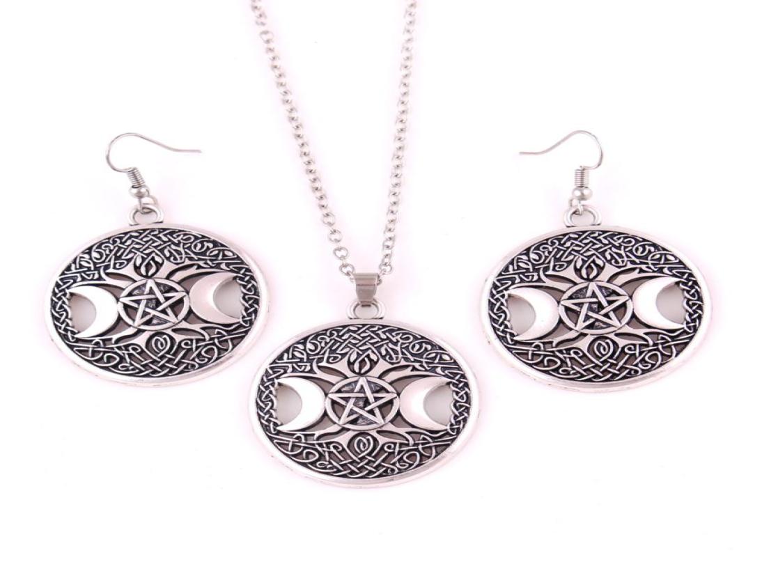 Gold Triple Moon Goddess Wicca Pentagram Magic Amulet Pendant Women Tree Moon Necklaces Earring Set Jewelry6052047, Golden
Gold Triple Moon Goddess Wicca Pentagram Magic Amulet Pendant Women Tree Moon Necklaces Earring Set Jewelry6052047, Golden