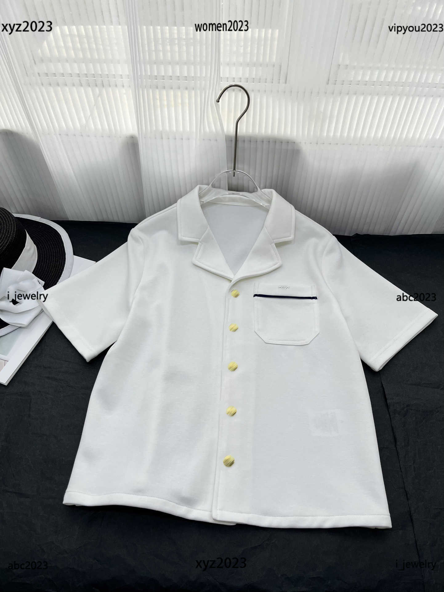 designer women shirt fashion lady Gold button decoration blouse Size -L high quality tops Short sleeve Shirt May24, #1
designer women shirt fashion lady Gold button decoration blouse Size -L high quality tops Short sleeve Shirt May24, #1