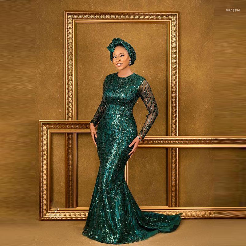 Party Dresses Aso Ebi Long Sleeves Evening O Neck Sequined Lace Mermaid Prom Dress Up Back African Women Celebrity Gowns, Black
Party Dresses Aso Ebi Long Sleeves Evening O Neck Sequined Lace Mermaid Prom Dress Up Back African Women Celebrity Gowns, Black