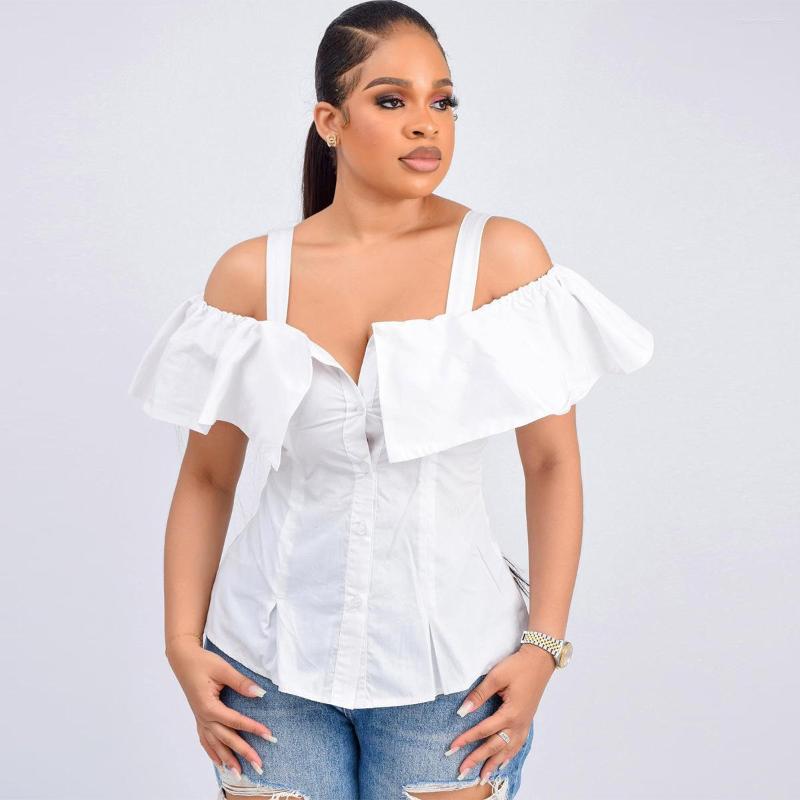 Women' Blouses 2023 Summer Casual Fashion Elegant Off Shoulder Shirt Women Office Ladies Sling Ruffles Short Sleeve Backless Button Blouse, White
Women' Blouses 2023 Summer Casual Fashion Elegant Off Shoulder Shirt Women Office Ladies Sling Ruffles Short Sleeve Backless Button Blouse, White