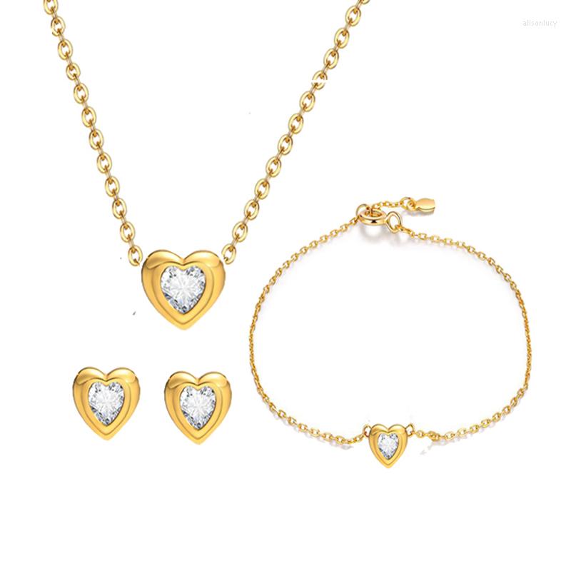 Necklace Earrings Set 316L Stainless Steel Simple Love Micro Large Crystal Women's Bracelet Wedding Jewelry, Picture shown
Necklace Earrings Set 316L Stainless Steel Simple Love Micro Large Crystal Women's Bracelet Wedding Jewelry, Picture shown