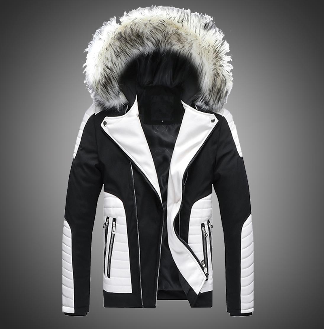 Men Jacket Autumn Winter Hooded Jacket Faux Fur Jacket Parka Men Faux Leather Stitching Style Biker Motorcycle Outwear Jackets 2017086318, Black
Men Jacket Autumn Winter Hooded Jacket Faux Fur Jacket Parka Men Faux Leather Stitching Style Biker Motorcycle Outwear Jackets 2017086318, Black