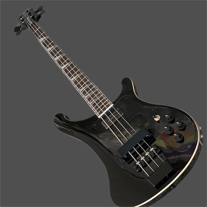 Chinese guitar factory custom new quality top new to black bass guitar 4-string double output electric bass guitar 4003
Chinese guitar factory custom new quality top new to black bass guitar 4-string double output electric bass guitar 4003