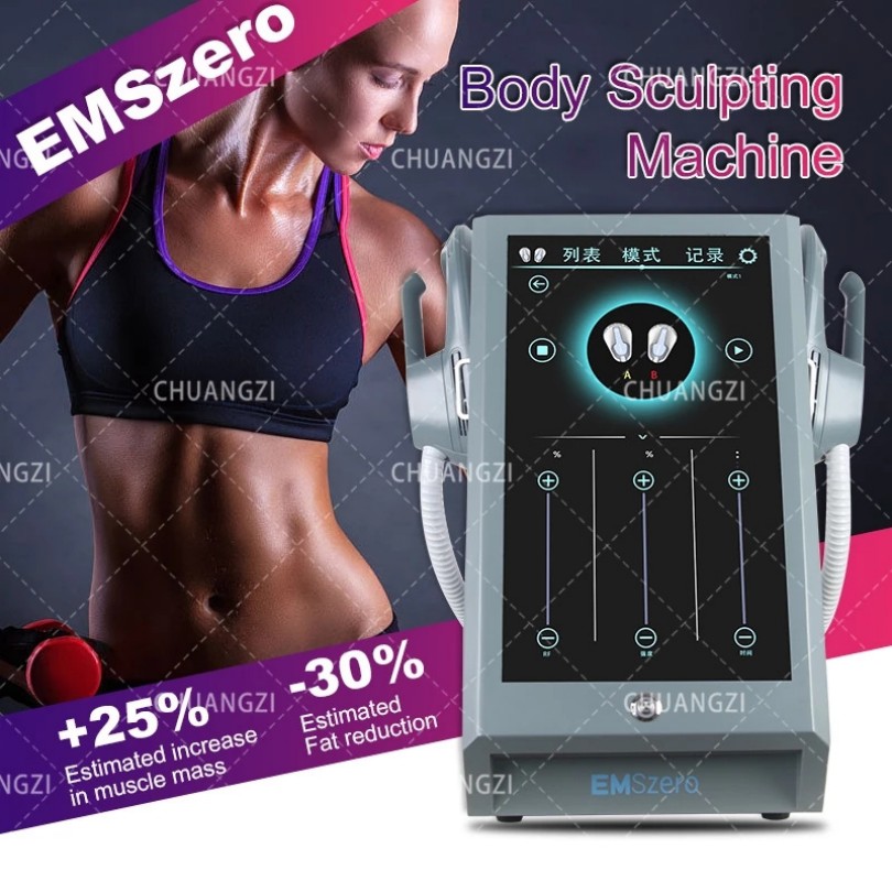 Newest high-Intensity electromagnetic muscle trainer tesla muscle building two handles handles ems sculpting portable machine.
Newest high-Intensity electromagnetic muscle trainer tesla muscle building two handles handles ems sculpting portable machine.