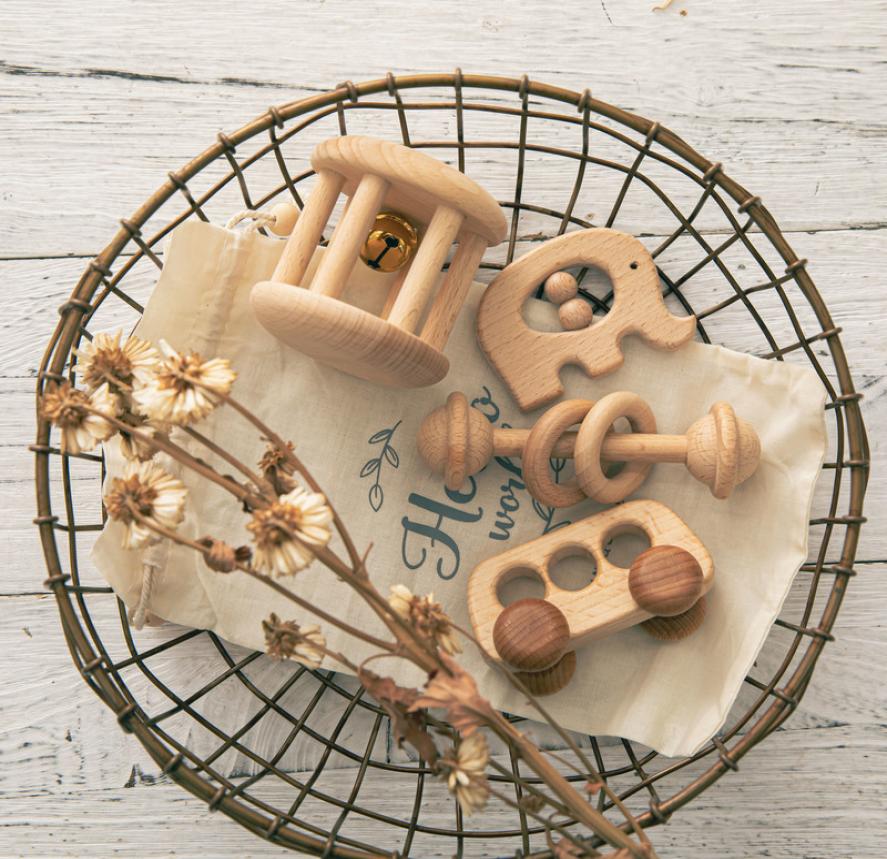 4 pcsset Baby Toys Natural Beech Wooden Rattles Teething Rodent Ring Musical Newborn Gift Montessori Stroller Toy 2203115968679
4 pcsset Baby Toys Natural Beech Wooden Rattles Teething Rodent Ring Musical Newborn Gift Montessori Stroller Toy 2203115968679