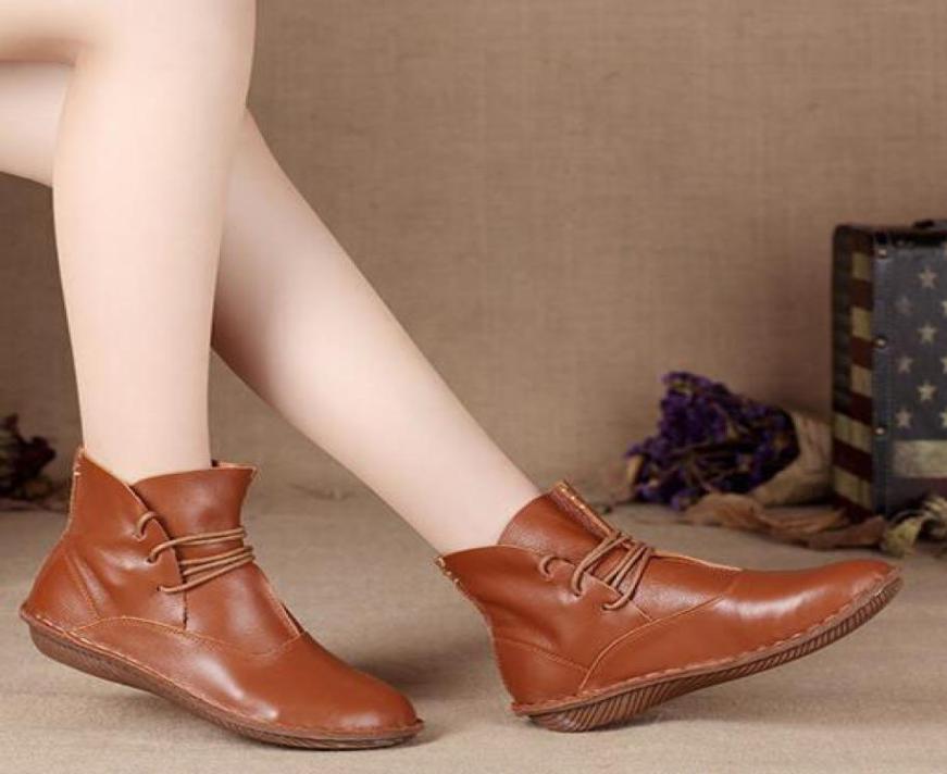 Women cow leather ankle boots lace up single shoes retro Japanese art Sen female round boots women outdoors short boots8191522, Brown
Women cow leather ankle boots lace up single shoes retro Japanese art Sen female round boots women outdoors short boots8191522, Brown