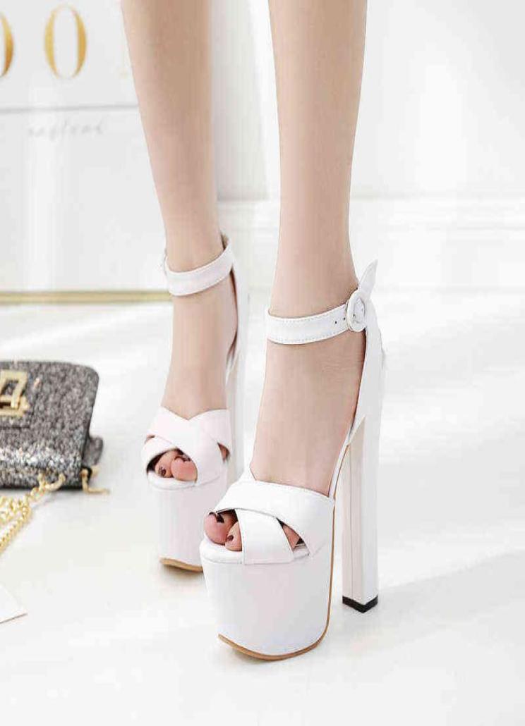 STAN SHARK 2019 New 17cm Thick With highheeled Platform Waterproof Sandals Models Walk Show High sandals H01063560989, White
STAN SHARK 2019 New 17cm Thick With highheeled Platform Waterproof Sandals Models Walk Show High sandals H01063560989, White