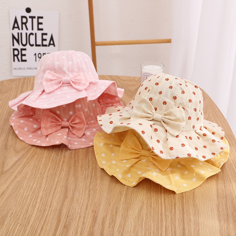 Summer Outdoor Baby Girl Hat Dot Bowknot Bucket Hats Cotton Kids Wide Brim Panama Fisherman Cap
Summer Outdoor Baby Girl Hat Dot Bowknot Bucket Hats Cotton Kids Wide Brim Panama Fisherman Cap