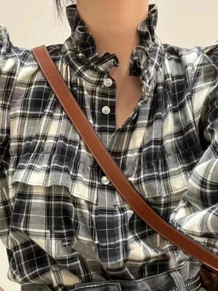 Women' Blouses Women Shirt 2023 Autumn And Winter Loose Temperament Black White Plaid Contrast Color Stand Collar Lace, Black and white
Women' Blouses Women Shirt 2023 Autumn And Winter Loose Temperament Black White Plaid Contrast Color Stand Collar Lace, Black and white